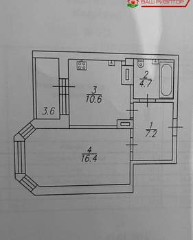 1-к квартира, вторичка, 38м2, 2/19 этаж