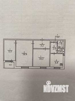 3-к квартира, вторичка, 54м2, 8/9 этаж