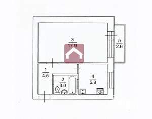 1-к квартира, вторичка, 31м2, 4/5 этаж