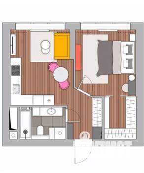 1-к квартира, вторичка, 40м2, 7/15 этаж