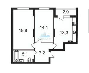 2-к квартира, вторичка, 61м2, 2/4 этаж