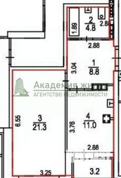 1-к квартира, вторичка, 46м2, 15/19 этаж