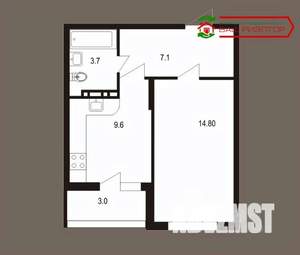 1-к квартира, вторичка, 38м2, 2/10 этаж