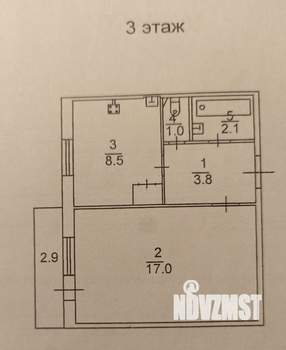 1-к квартира, вторичка, 32м2, 3/9 этаж