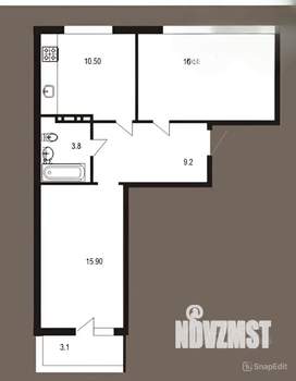 2-к квартира, вторичка, 57м2, 6/10 этаж
