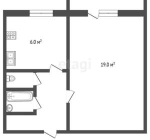 1-к квартира, вторичка, 33м2, 5/9 этаж