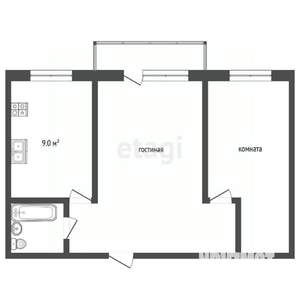 2-к квартира, вторичка, 53м2, 4/10 этаж