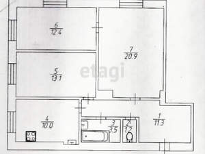 3-к квартира, вторичка, 72м2, 2/4 этаж
