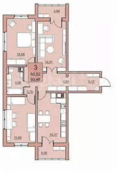 3-к квартира, вторичка, 84м2, 5/19 этаж