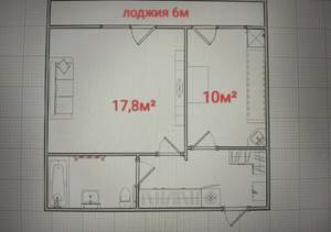 1-к квартира, вторичка, 41м2, 1/10 этаж