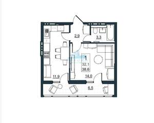 1-к квартира, вторичка, 39м2, 10/10 этаж