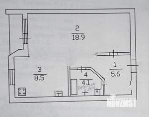 1-к квартира, вторичка, 37м2, 4/10 этаж