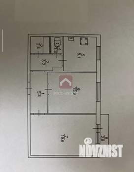 2-к квартира, вторичка, 54м2, 6/9 этаж