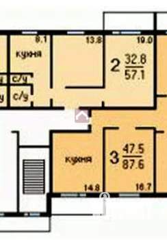 2-к квартира, вторичка, 54м2, 6/10 этаж