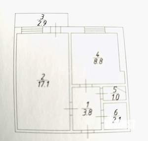 1-к квартира, вторичка, 33м2, 5/10 этаж