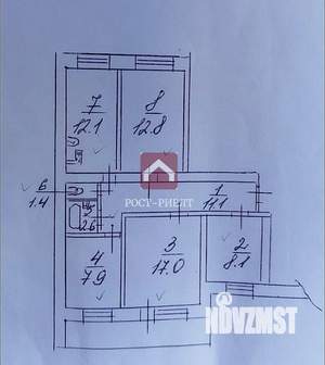 4-к квартира, вторичка, 76м2, 8/10 этаж