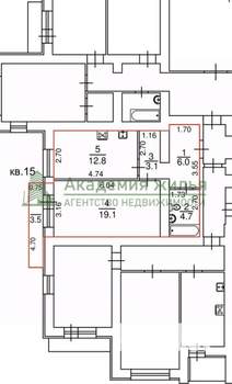 1-к квартира, вторичка, 46м2, 3/14 этаж