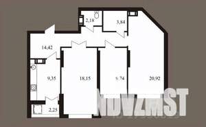 3-к квартира, сданный дом, 81м2, 18/23 этаж
