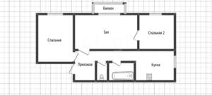 3-к квартира, вторичка, 54м2, 2/9 этаж