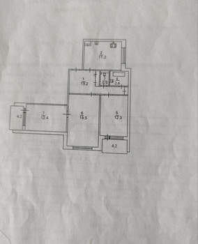 3-к квартира, вторичка, 72м2, 4/9 этаж