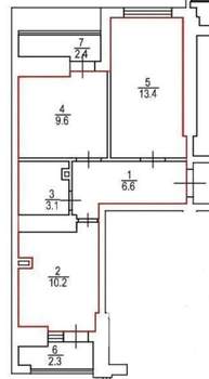 2-к квартира, вторичка, 43м2, 1/19 этаж