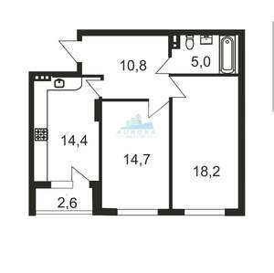 2-к квартира, вторичка, 66м2, 4/4 этаж