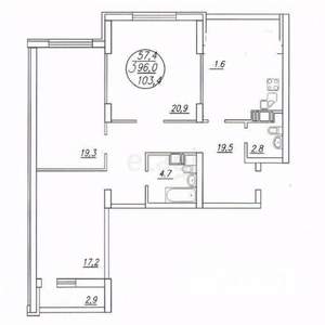 3-к квартира, вторичка, 103м2, 17/23 этаж