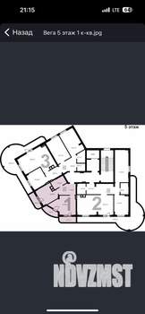 1-к квартира, вторичка, 52м2, 5/7 этаж