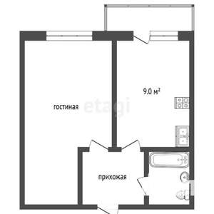 1-к квартира, вторичка, 35м2, 9/15 этаж