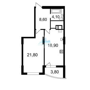 1-к квартира, вторичка, 58м2, 1/16 этаж