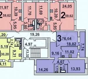 3-к квартира, вторичка, 77м2, 8/10 этаж