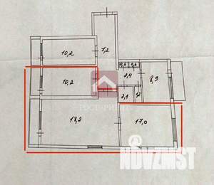 4-к квартира, вторичка, 86м2, 3/9 этаж