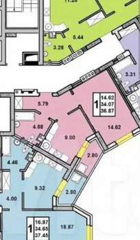 1-к квартира, вторичка, 37м2, 8/25 этаж