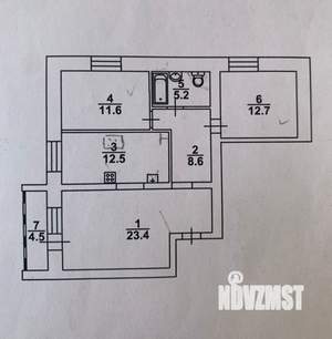 3-к квартира, вторичка, 80м2, 7/12 этаж