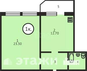 1-к квартира, вторичка, 40м2, 9/10 этаж