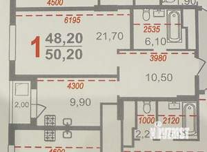 1-к квартира, вторичка, 50м2, 11/18 этаж