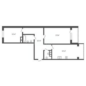 2-к квартира, вторичка, 63м2, 3/21 этаж
