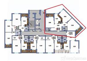 3-к квартира, сданный дом, 99м2, 1/19 этаж