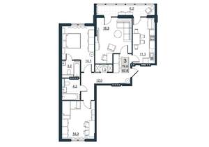 3-к квартира, вторичка, 83м2, 6/10 этаж