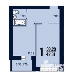 1-к квартира, вторичка, 43м2, 6/10 этаж
