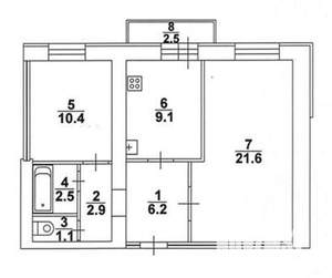 2-к квартира, вторичка, 54м2, 3/10 этаж