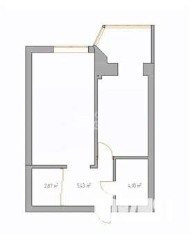 1-к квартира, вторичка, 48м2, 8/10 этаж