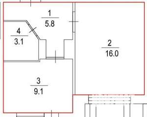 1-к квартира, вторичка, 34м2, 1/10 этаж