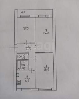 3-к квартира, вторичка, 64м2, 6/9 этаж