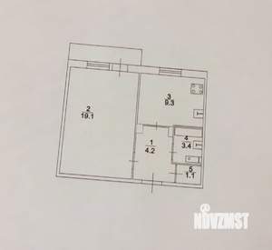 1-к квартира, вторичка, 38м2, 1/9 этаж