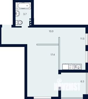 1-к квартира, вторичка, 49м2, 2/4 этаж