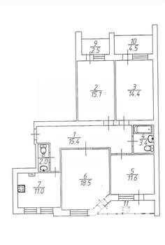 4-к квартира, вторичка, 91м2, 3/10 этаж