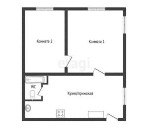 2-к квартира, вторичка, 39м2, 1/2 этаж