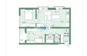 3-к квартира, вторичка, 57м2, 19/22 этаж