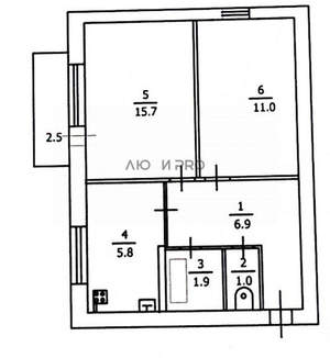 2-к квартира, вторичка, 43м2, 4/9 этаж